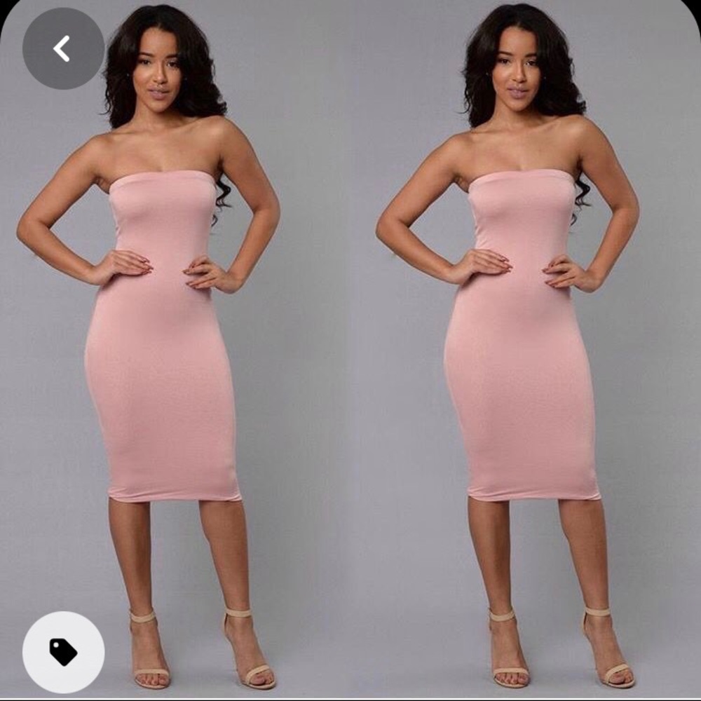 Fashion nova Tube dress in blush rose
